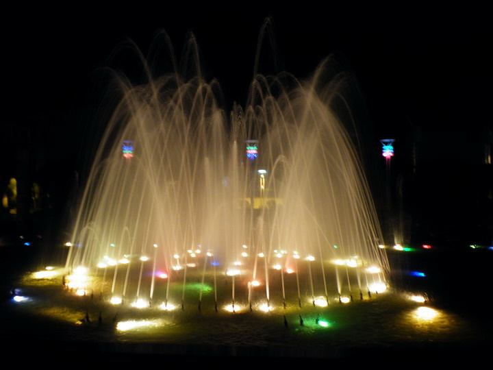 江西景德鎮夜景噴泉攝影 太陽照樣升起